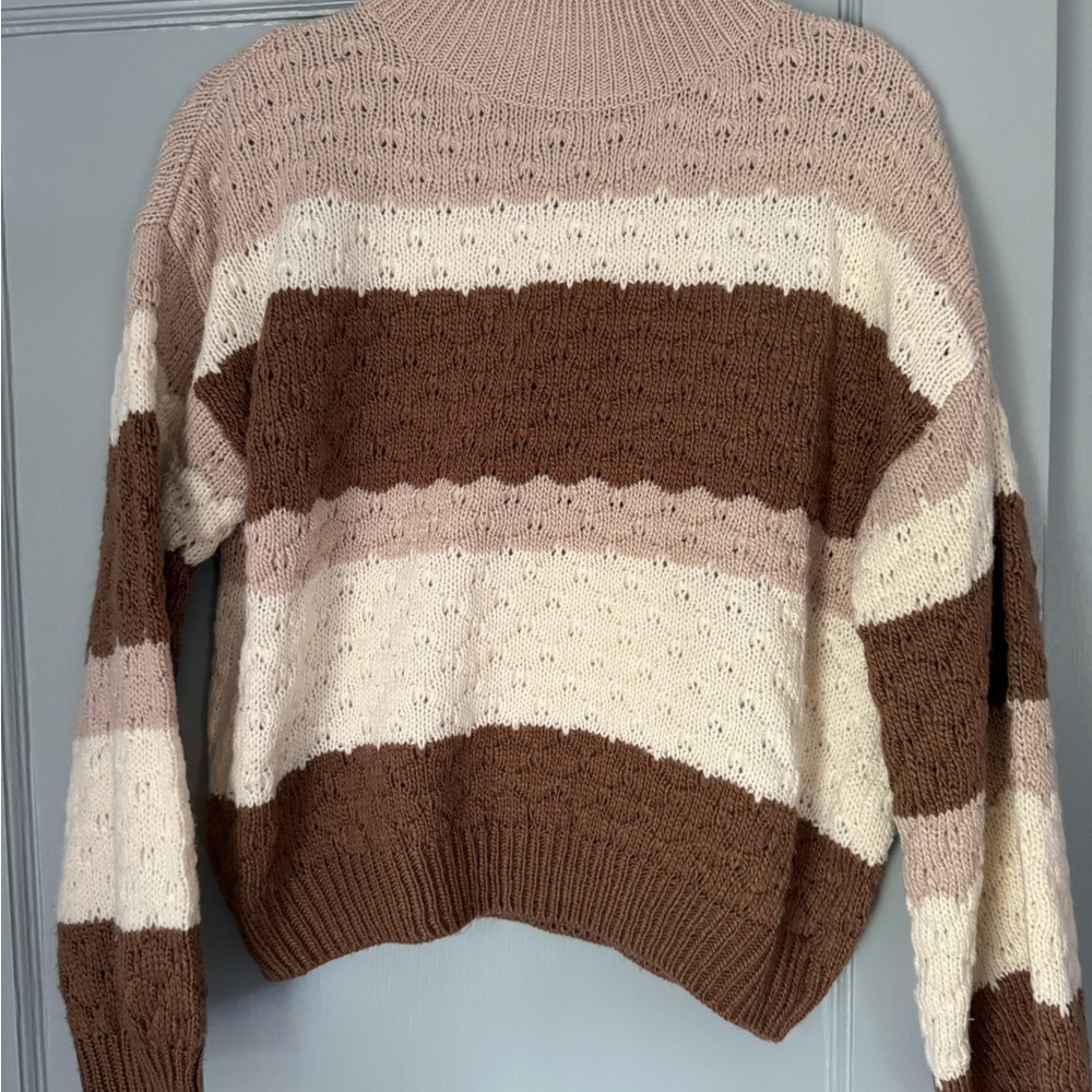 Striped Brown and Cream Sweater